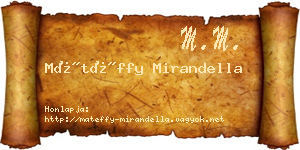 Mátéffy Mirandella névjegykártya